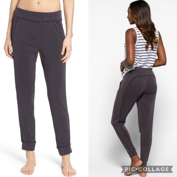 Free People Movement Back Into It Drawstring Lounge Jogger Dark Grey/Black Sz L - Picture 1 of 16